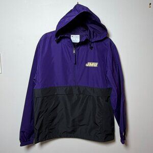 Champion JMU Windbreaker Jacket Purple Hooded Packable Men’s Large